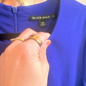 Black Halo Cobalt Blue Sheath Dress